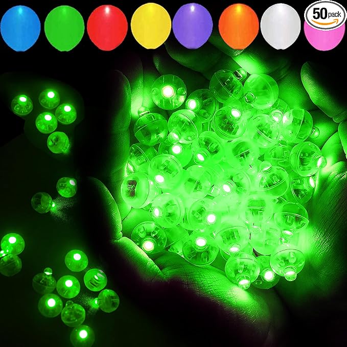 50pcs LED Green Balloon Lights, Round LED Mini Lights by Aogist