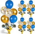 4 Set Blue Gold White Balloon Centerpieces by Unknown