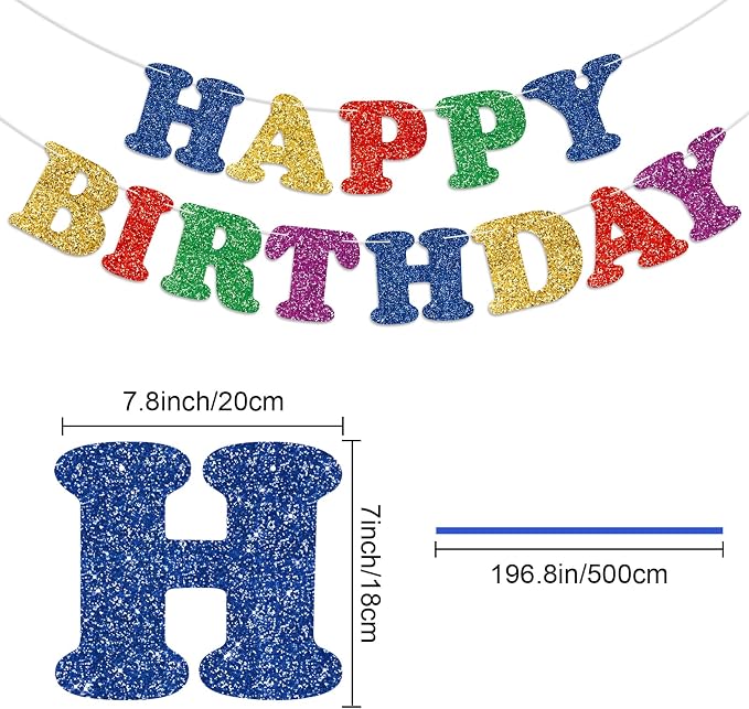 Colorful Happy Birthday Banner Birthday Party Decorations Happy Birthday Banner - Image 6