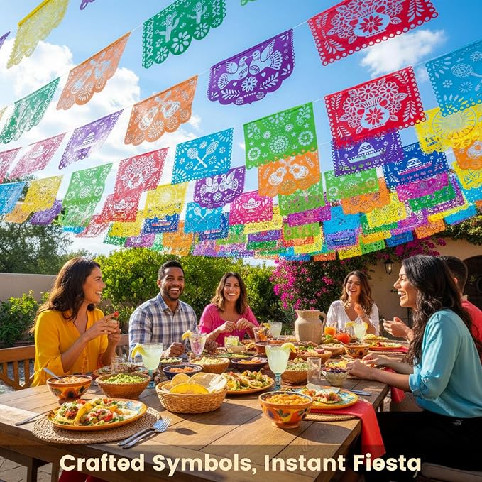 DOMESTAR 3 Packs 54 FT Mexican Party Decorations, Fiesta Party Banners | Papel - Image 6