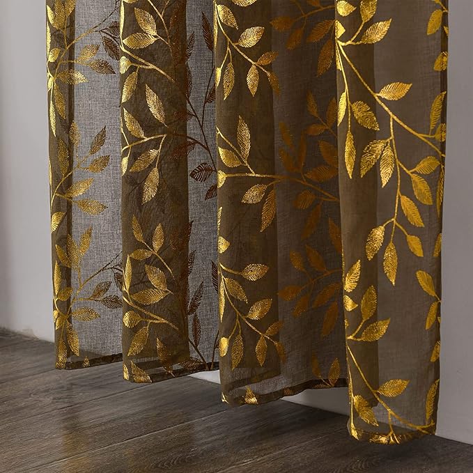 Sutuo Home Taupe Sheer Curtains 72 Inch Length 2 Panels Set, Privacy Voile - Image 4