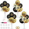 TONIFUL 4 Set Black Gold 70 Printed Balloon Stands by TONIFUL