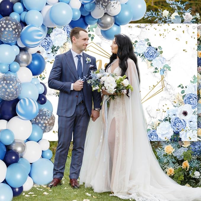 AIBIIN 5x3ft Mr and Mrs Floral Backdrop - Image 2