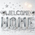 TONIFUL 2 Size Silver WELCOME HOME Foil Letter Balloons Banner Decorations | by TONIFUL