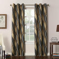 No. 918 Intersect 2-Pack Ogee Print Semi-Sheer Grommet Curtain Panel Pair by No918