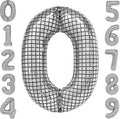 40 Inch Disco Number Balloons Large Silver Disco Ball Print Number Balloon by cocodino