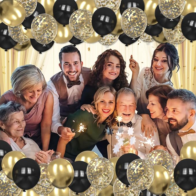 Black and Gold Balloons - Image 3
