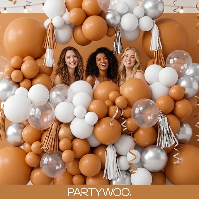 PartyWoo Boho Neutral Light Brown Balloons 100pcs Coffee Color | 18 12 10 5 - Image 5