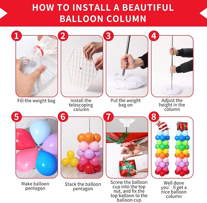 Rainbow Candy land Balloon Column Stand Kit Set of 2, 7 Feet Height Balloon - Image 5