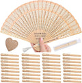200pcs Personalized Wedding Fans for Guests - Custom Wooden Hand Fans with Names/Dates - Bulk Wedding Favors for Bridal Shower, Baby Shower & Parties (Wood, 200pcs)