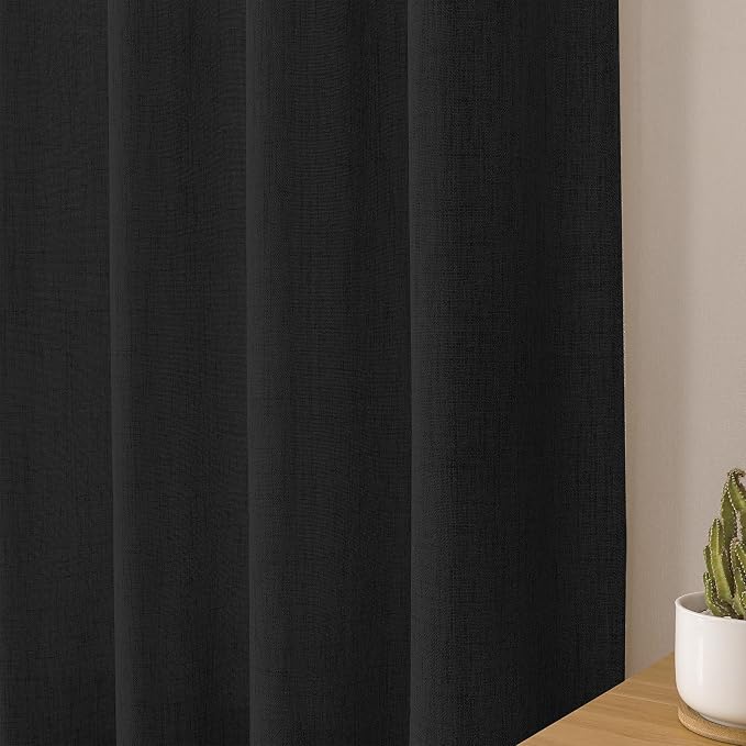 Tollpiz Short Linen Tier Curtains Rod Pocket Semi Sheer Half Kitchen Curtain - Image 8