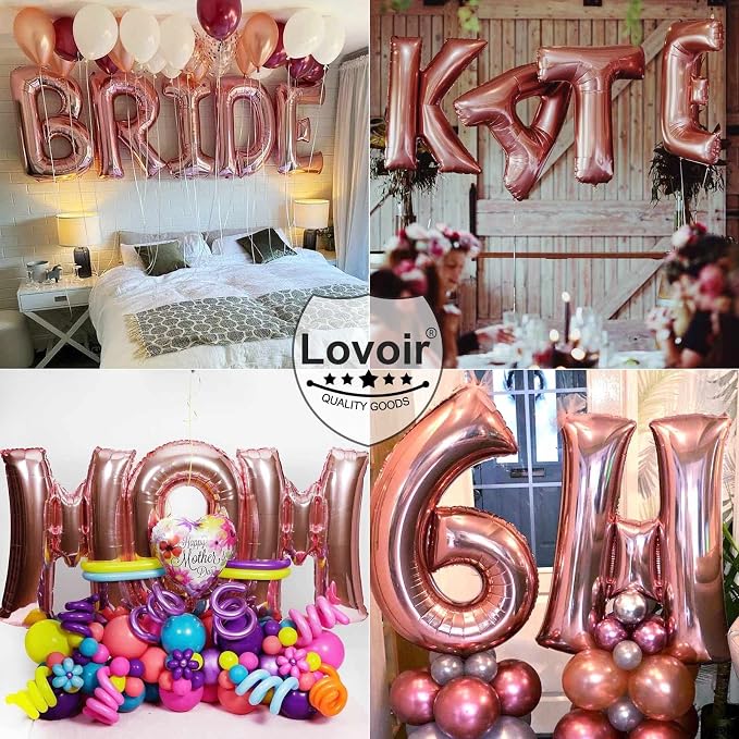 Lovoir 40 Inch Large Rose Gold Letter C Balloons Big Size Jumbo Mylar Foil - Image 7