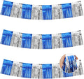 BEISHIDA Blue Silver Fringe Garland Banner 30ft Wall Tinsel Foil Streamers | by Beishida