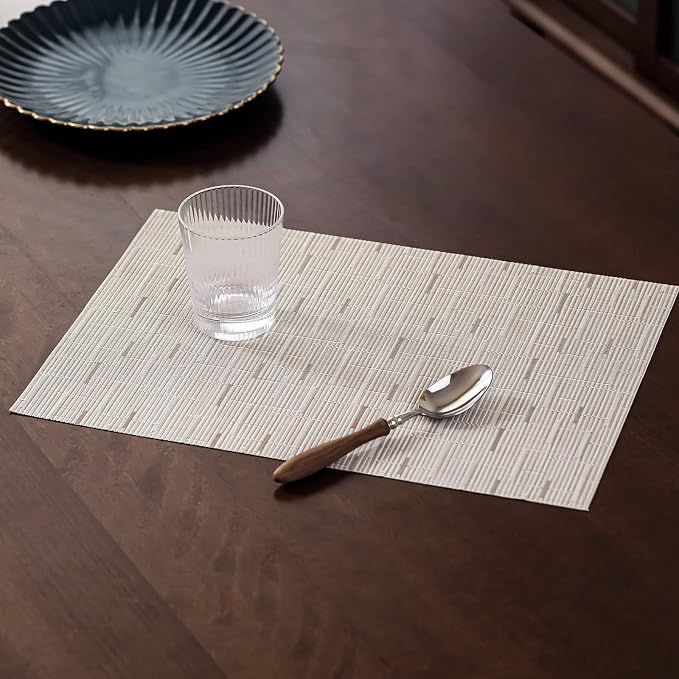LEXMORE Placemats Set of 8 Vinyl/Plastic Woven Place Mats - Image 3