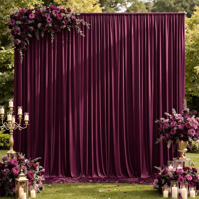 10ft×12ft Wrinkle Free Burgundy Backdrop Curtain - Image 7