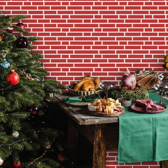 VitalCozy 10x8 ft Red Brick Wall Backdrop Fabric Brick Photo Background | Large - Image 6