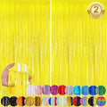 Macaron Yellow Metallic Tinsel Foil Fringe Curtains, Halloween Decor, Foil by UWPVOWSR