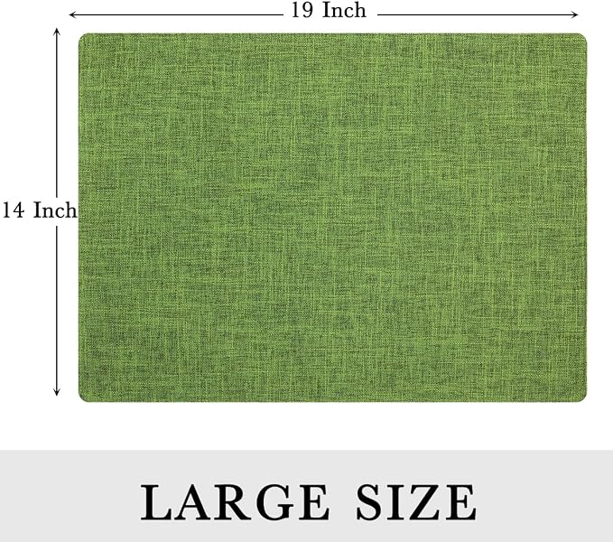 Faux Cotton Linen Placemats Set of 6, Cloth Washable Farmhouse Dining Table Mats - Image 8
