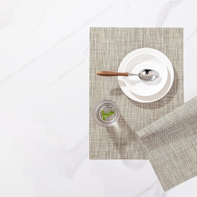 LEXMORE Placemat Set of 4 Vinyl/Plastic Woven Place Mats - Image 6