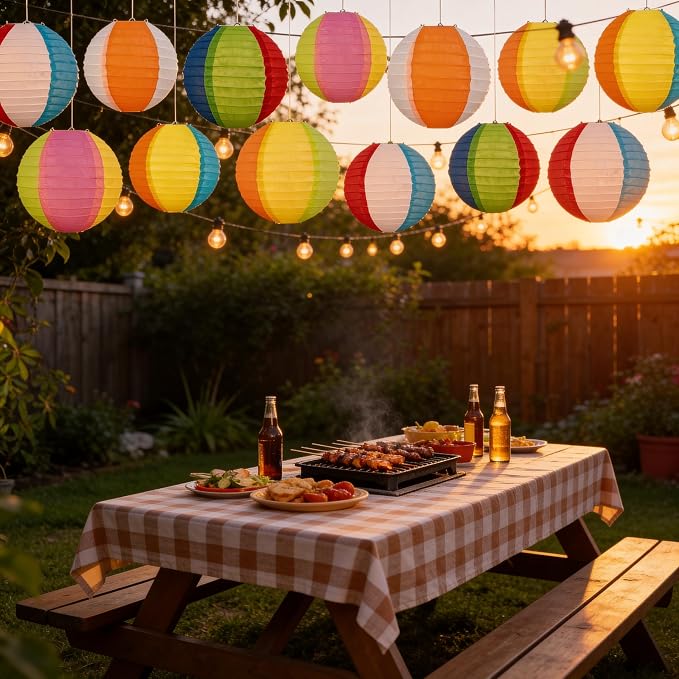 22PCS Beach Ball Paper Lanterns Bulk Pool Summer Luau Hawaiian Tropical Hanging - Image 8