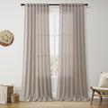 Stone Beige Linen Curtains for Living Room 108 Inches Long Simple Modern Light by Nanspring