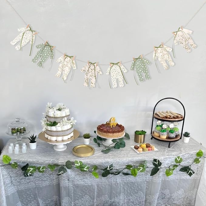 8pcs Neutral Baby Shower Bunting - Image 3