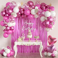 Hot Pink White Balloons Garland Arch Kit by MEBAY