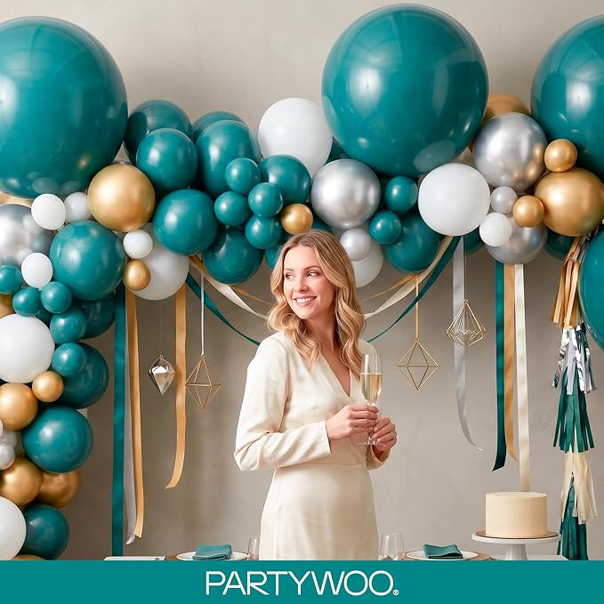 PartyWoo Slate Blue Balloons 140pcs Dusty Blue Boho Neutral Color | 18 12 10 5 - Image 9