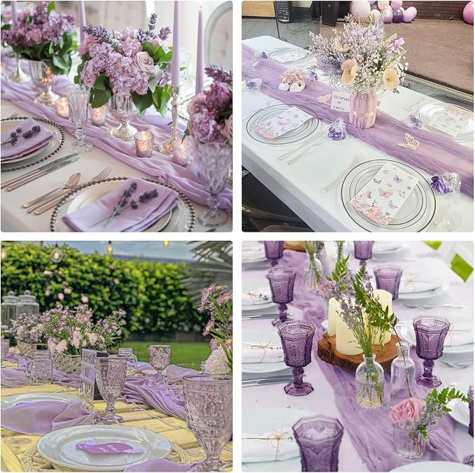 10 Pack Cheesecloth Table Runner 6FT Boho Gauze Rustic Fabric Table Runner - Image 7