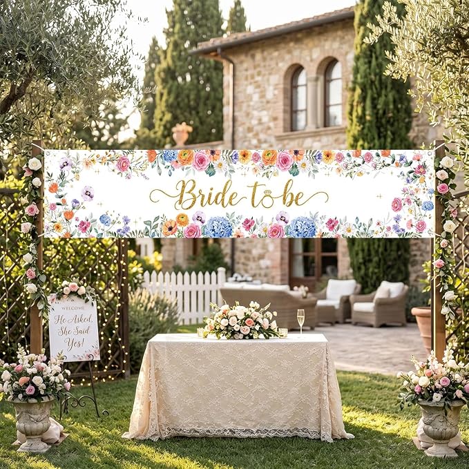 Bride To Be Banner Happily Ever After Bridal Shower Wedding Banner | Reusable - Image 3