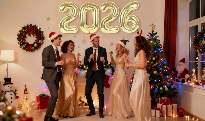 2026 Gold Foil Balloons 40 Inch, Aluminum Foil Balloons 2026 - Image 3