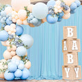 Baby Blue Backdrop Curtain for Baby Shower Parties Light Blue Photo Curtains by MEETSKY