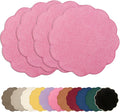AHHFSMEI Round Faux Linen Placemats Set of 4 Heat Resistant Non-Slip Stain by AHHFSMEI