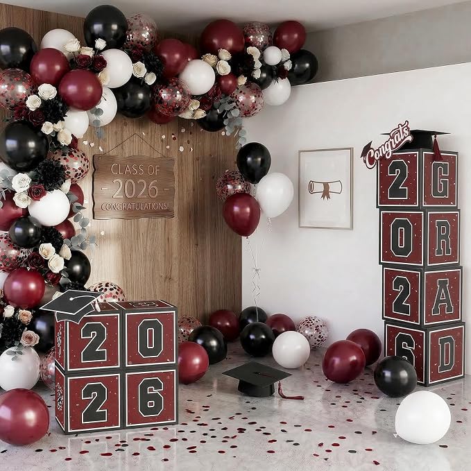 Burgundy Graduation Decorations 2026 - Image 8