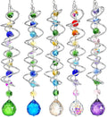 5 Pack Crystal Suncatcher Gazing Ball Spiral Wind Spinner Garden Decor | by HDHYALINEDORA