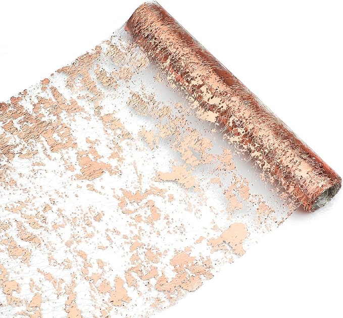 Snowkingdom Rose Gold Table Runner 11 Inch x 100 Feet Glitter Sequin Metallic by Snowkingdom