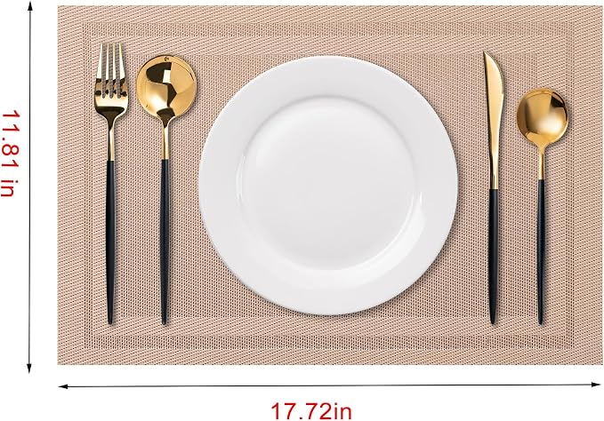Placemats Set of 6 Washable Indoor | Outdoor Vinyl Place Mats - Image 2
