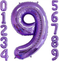 Purple 9 Balloon Number, 40 Inch Number 9 Balloon Big Purple 9 Foil Mylar by BBPOOL