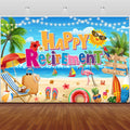 Retirement Party Decorations Summer Hawaiian Beach Happy Retirement Banner by GREHUMOR