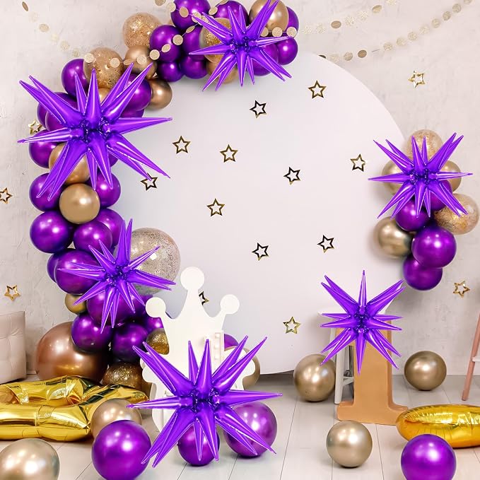 10 Pcs Star Balloons Explosion Balloons Foil Cone Balloon Magic - Image 4