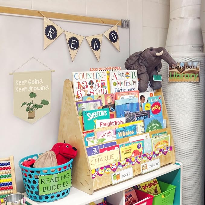 Plant Classroom Decor, Keep Going Keep Growing Motivational Linen Canvas Banner - Image 4
