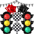 Race Car Party Decorations Set – Includes Traffic Light Balloons, Checkered by HTangparty