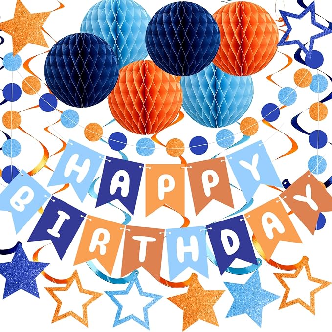 Rouceyxin Birthday Decorations for Men, Happy Birthday Banner by Rouceyxin