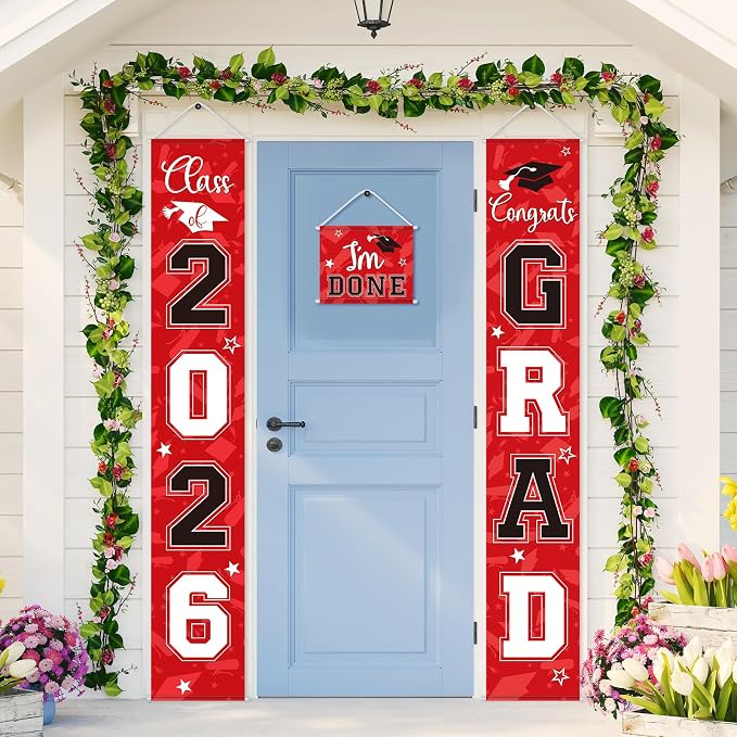 Moukeren 3 Pieces 2026 Graduation Party Decorations Graduation Porch Sign Class - Image 5