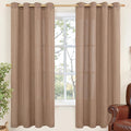 YoungsTex Mocha Brown Linen Curtains 78 Inch Length 2 Panels, Light Filtering by YoungsTex