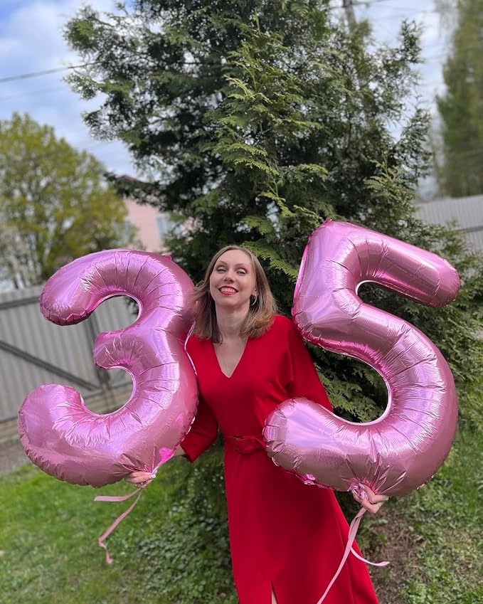 40 Inch Pink Number 1 Balloon Birthday Party Decorations - Image 9