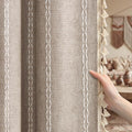 Khaki Brown Boho Blackout Curtains 84 Inch 2 Panels by Unknown