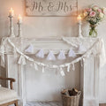 2Pcs Bridal Shower Banner Wedding Dress & Pre-Assembly White Ribbon Bow Garland by Eanjia