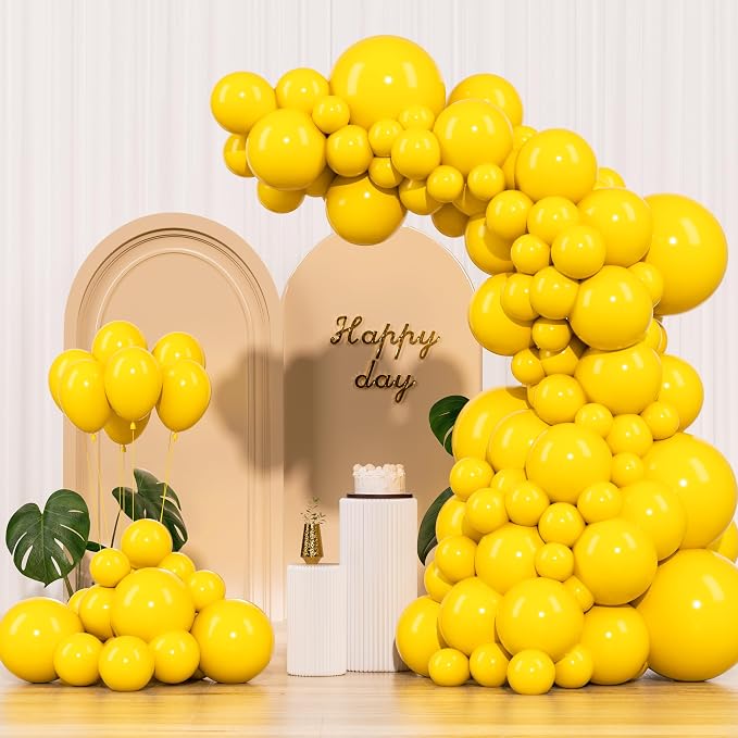 Yellow Balloons 145pcs Different Sizes 18 12 10 5 Inch Latex Helium Yellow by Unknown