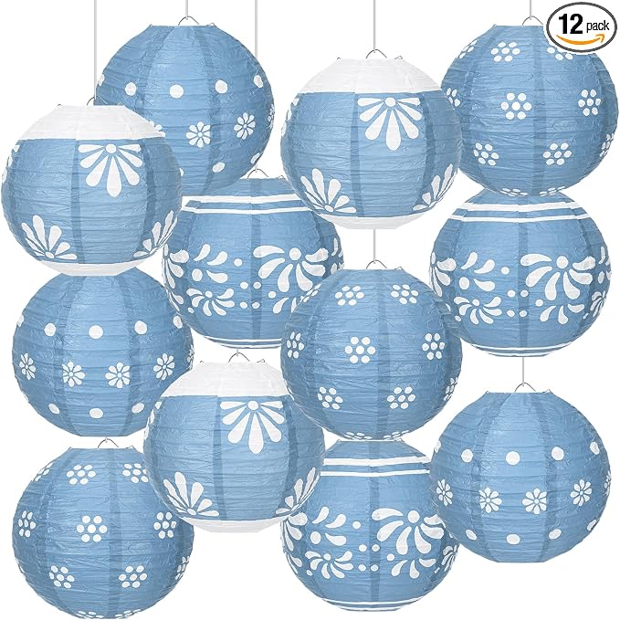 Baquler 12 Pcs Cielito Lindo Hanging Lanterns Party Decorations, 8 Inch Round by Baquler